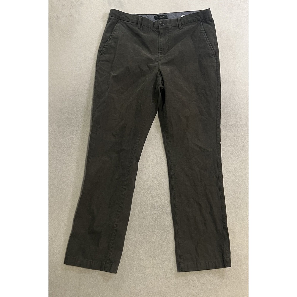Banana Republic Kentfield Pants Mens 35x32 (Fits 36x30) Green Dress Pants Chino